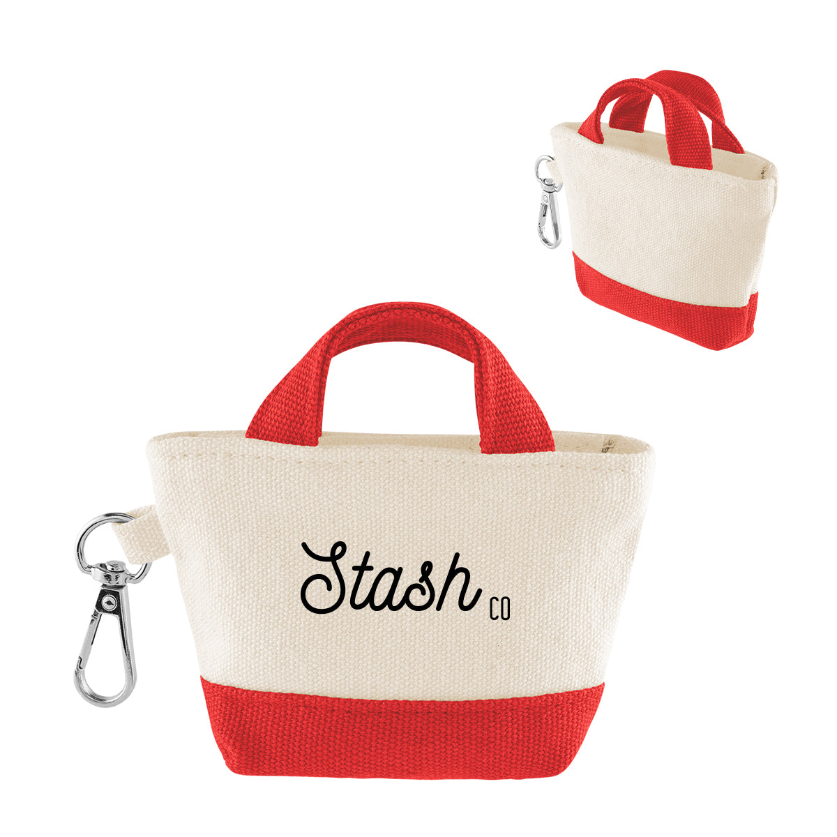 Recycled Cotton Mini Tote Bag Charm, 12 oz - Silk Screen