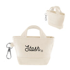 Recycled Cotton Mini Tote Bag Charm, 12 oz - Silk Screen