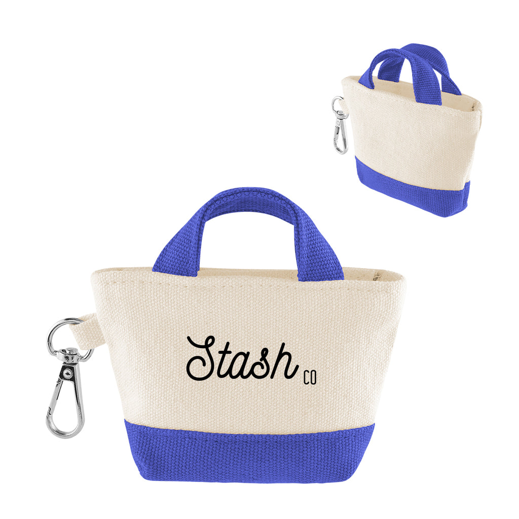 Recycled Cotton Mini Tote Bag Charm, 12 oz - Silk Screen