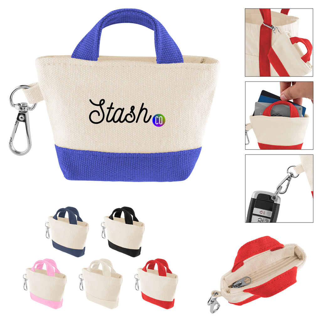 Recycled Cotton Mini Tote Bag Charm, 12 oz