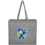 Recycled Cotton Shopper Tote with Wipe-Clean Lining, 4 oz Embroidery - Gray - Front