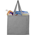 Recycled Cotton Shopper Tote with Wipe-Clean Lining, 4 oz - Gray - Propped