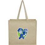 Recycled Cotton Shopper Tote with Wipe-Clean Lining, 4 oz - Natural - Front
