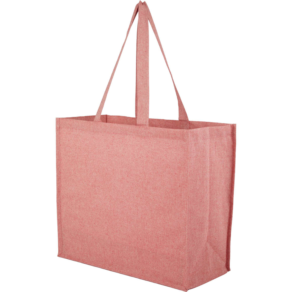 Recycled Cotton Shopper Tote with Wipe-Clean Lining, 4 oz - Red - Photo