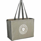 Recycled Cotton Shopper with Contrast Sides Embroidery - Natural/Black - Right Angle