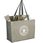 Recycled Cotton Shopper with Contrast Sides Full Color - Natural/Black - Right Angle 2