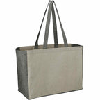 Recycled Cotton Shopper with Contrast Sides Full Color - Natural/Black - Right Angle 3