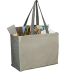 Recycled Cotton Shopper with Contrast Sides Full Color - Natural/Black - Right Angle 4