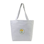 Recycled Cotton Shopper with Zip Pocket, 9 oz Embroidery - Light Grey - View 1