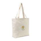 Recycled Cotton Shopper with Zip Pocket, 9 oz Embroidery - Natural - View 4