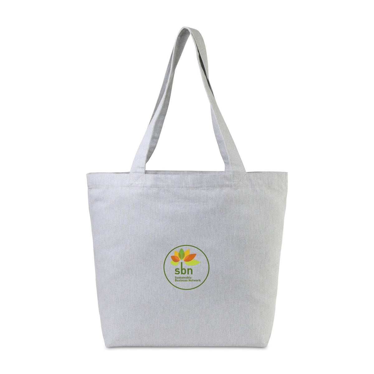 Recycled Cotton Shopper with Zip Pocket, 9 oz - Light Grey - View 1