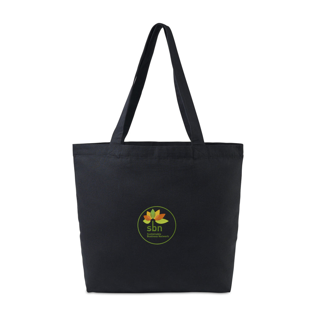 Recycled Cotton Shopper with Zip Pocket, 9 oz Transfer - Black - View 1