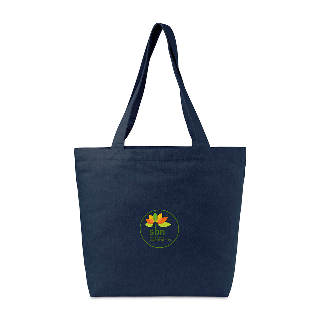 Recycled Cotton Shopper with Zip Pocket, 9 oz Transfer - Indigo Denim - View 1