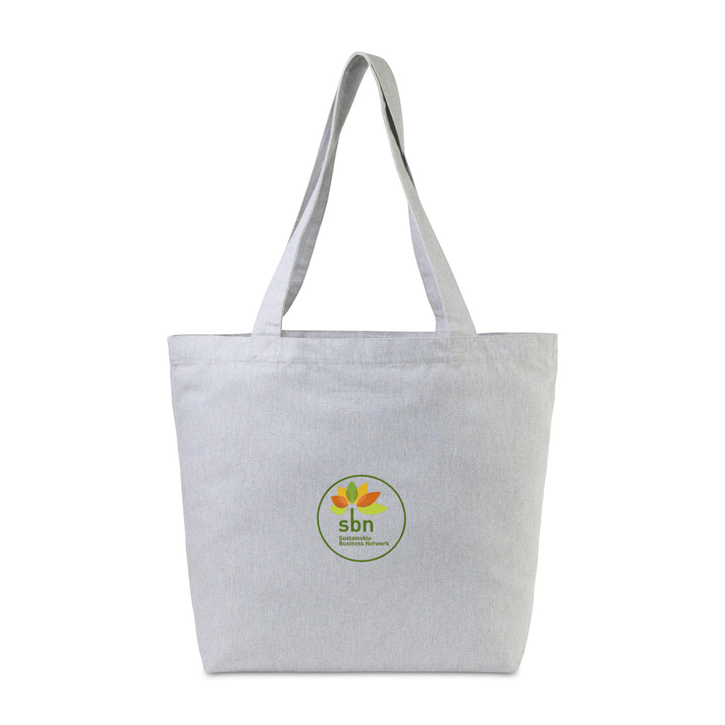 Recycled Cotton Shopper with Zip Pocket, 9 oz Transfer - Light Grey - View 1