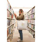 Recycled Cotton Shopper with Zip Pocket, 9 oz Transfer - Light Grey - View 8