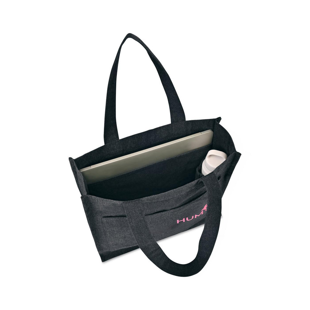 Recycled Cotton Tote with Two Front Pockets, 12 oz Transfer - Charcoal - View 3
