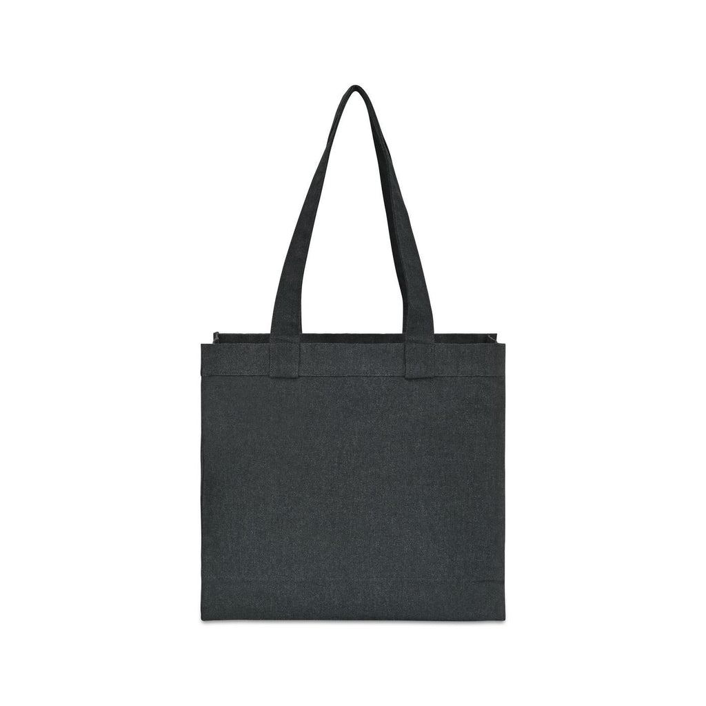 Recycled Cotton Tote with Two Front Pockets, 12 oz Transfer - Charcoal - View 4