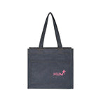 Recycled Cotton Tote with Two Front Pockets, 12 oz Transfer - Indigo Denim - View 1