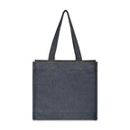 Recycled Cotton Tote with Two Front Pockets, 12 oz Transfer - Indigo Denim - View 4