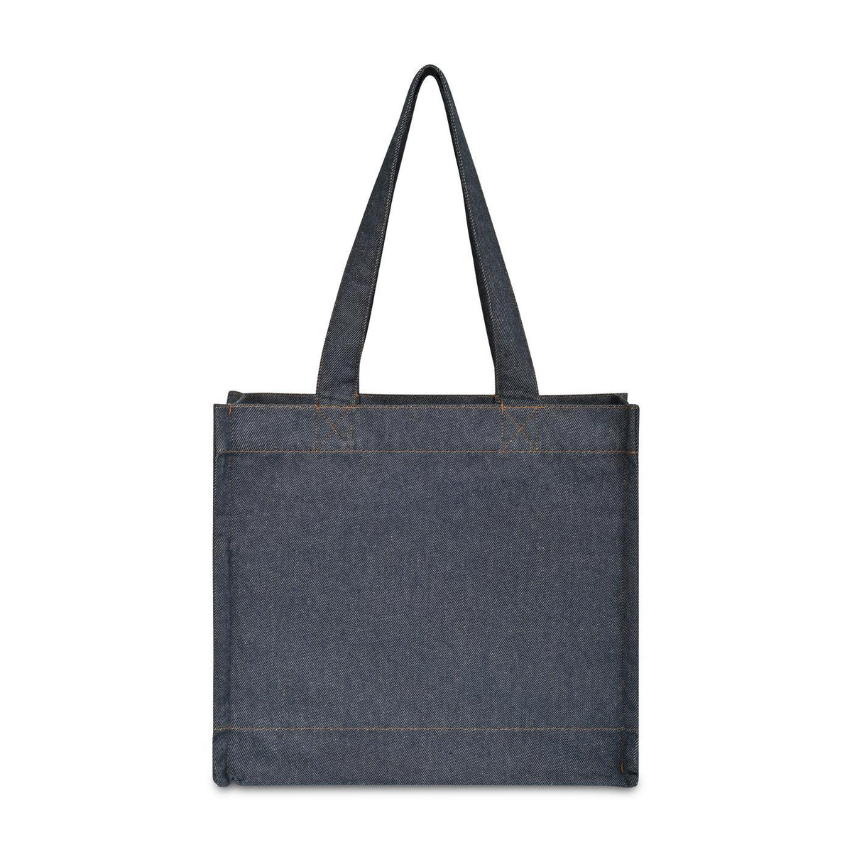 Recycled Cotton Tote with Two Front Pockets, 12 oz Transfer - Indigo Denim - View 4