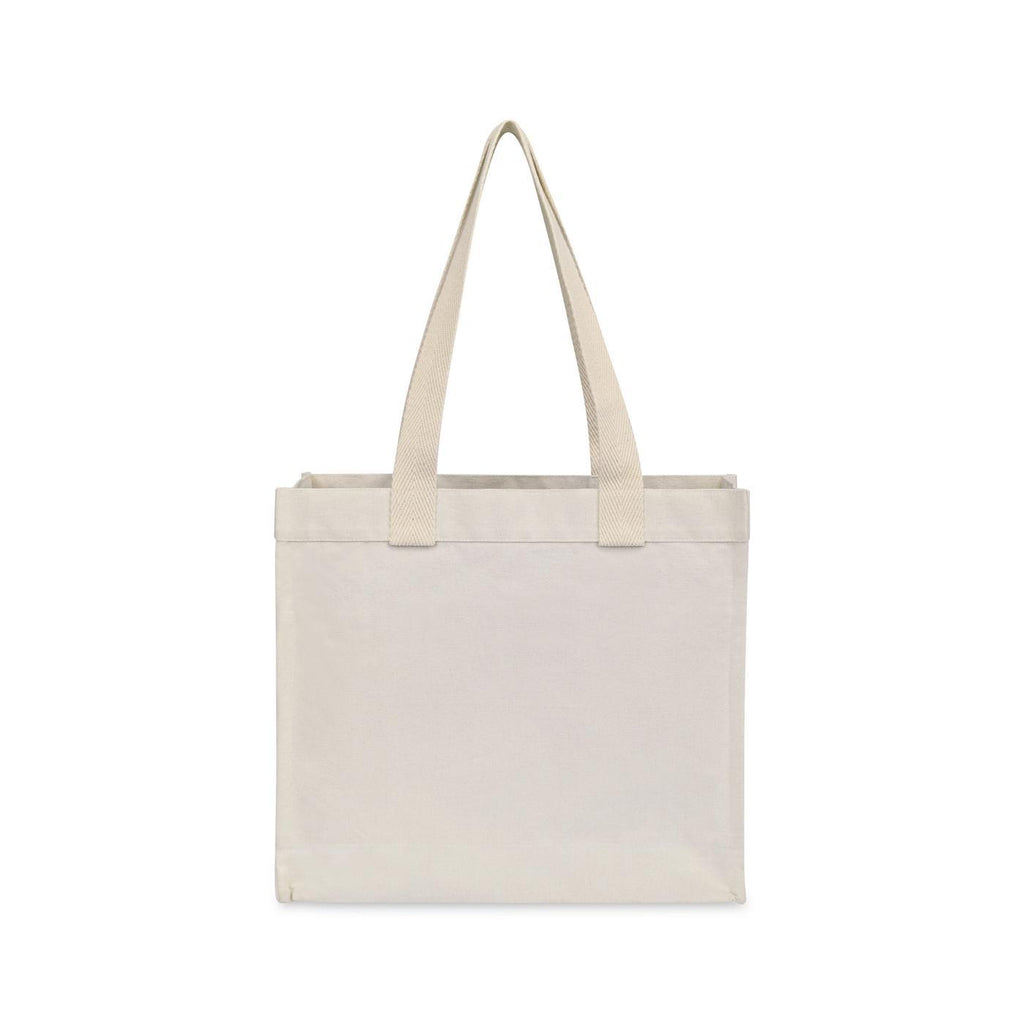 Recycled Cotton Tote with Two Front Pockets, 12 oz Transfer - Natural - View 4
