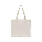 Recycled Cotton Tote with Two Front Pockets, 12 oz Transfer - Natural - View 4