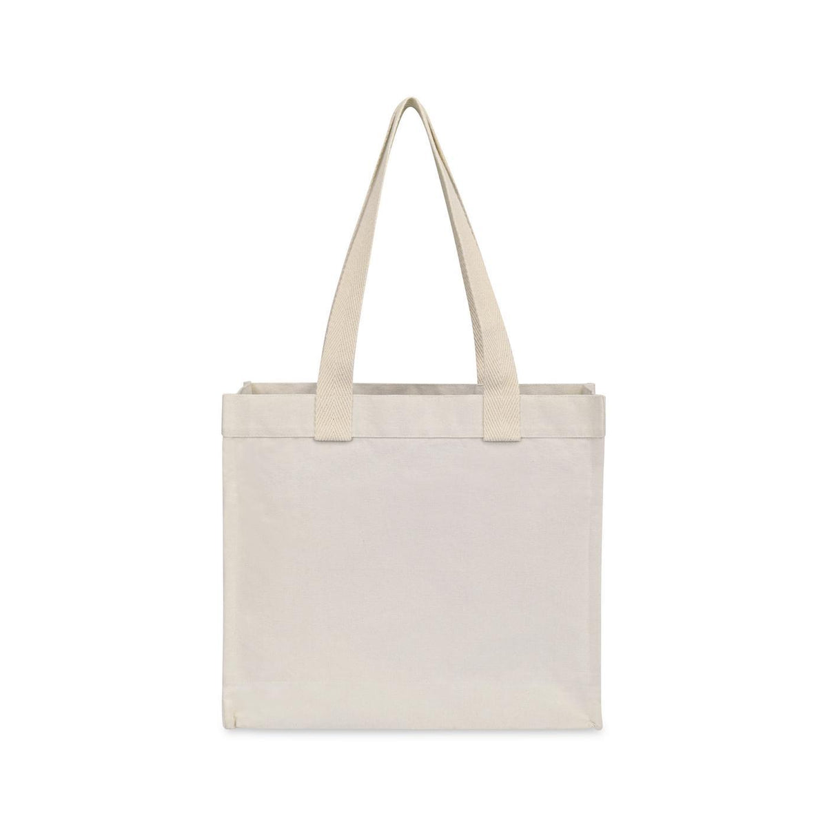 Recycled Cotton Tote with Two Front Pockets, 12 oz Transfer - Natural - View 4