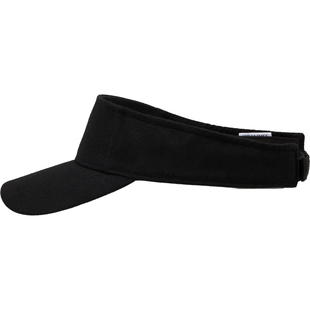 Recycled Cotton Twill Sun Visor Embroidery - Black - Left Side