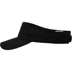 Recycled Cotton Twill Sun Visor Embroidery - Black - Left Side