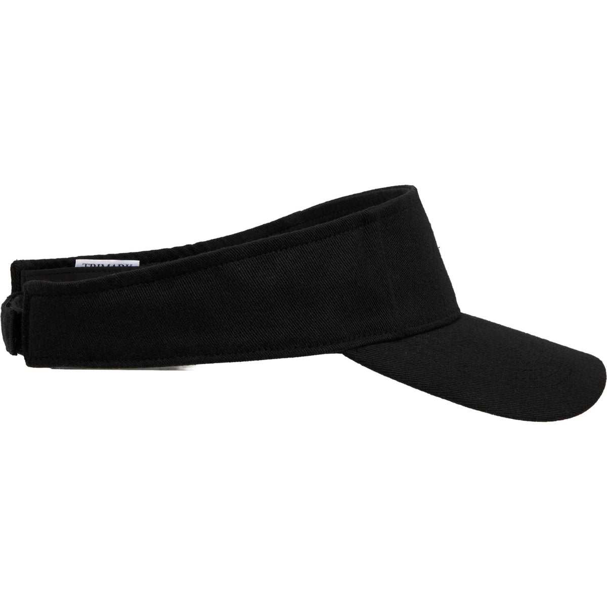 Recycled Cotton Twill Sun Visor Embroidery - Black - Right Side