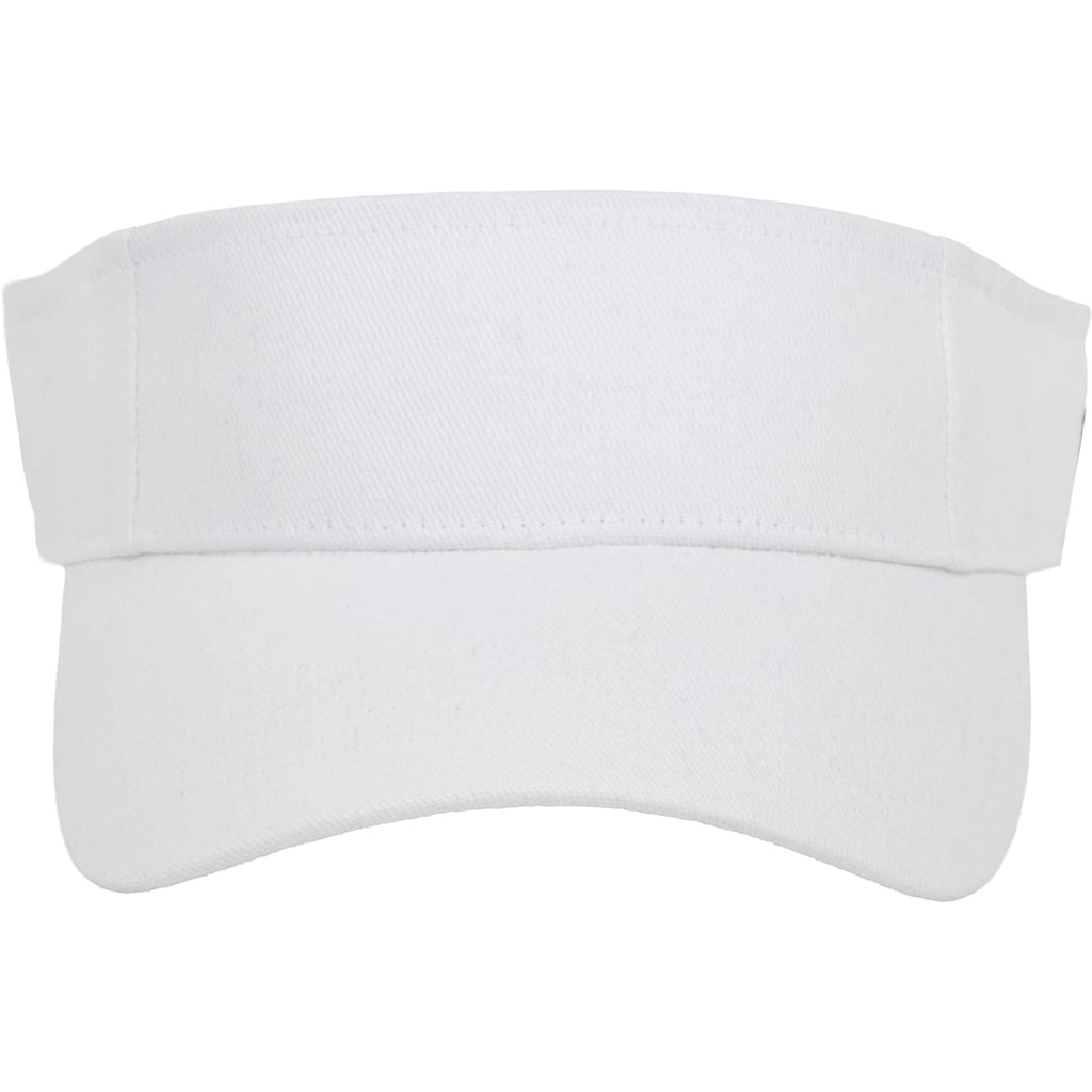 Recycled Cotton Twill Sun Visor Embroidery - White - Front