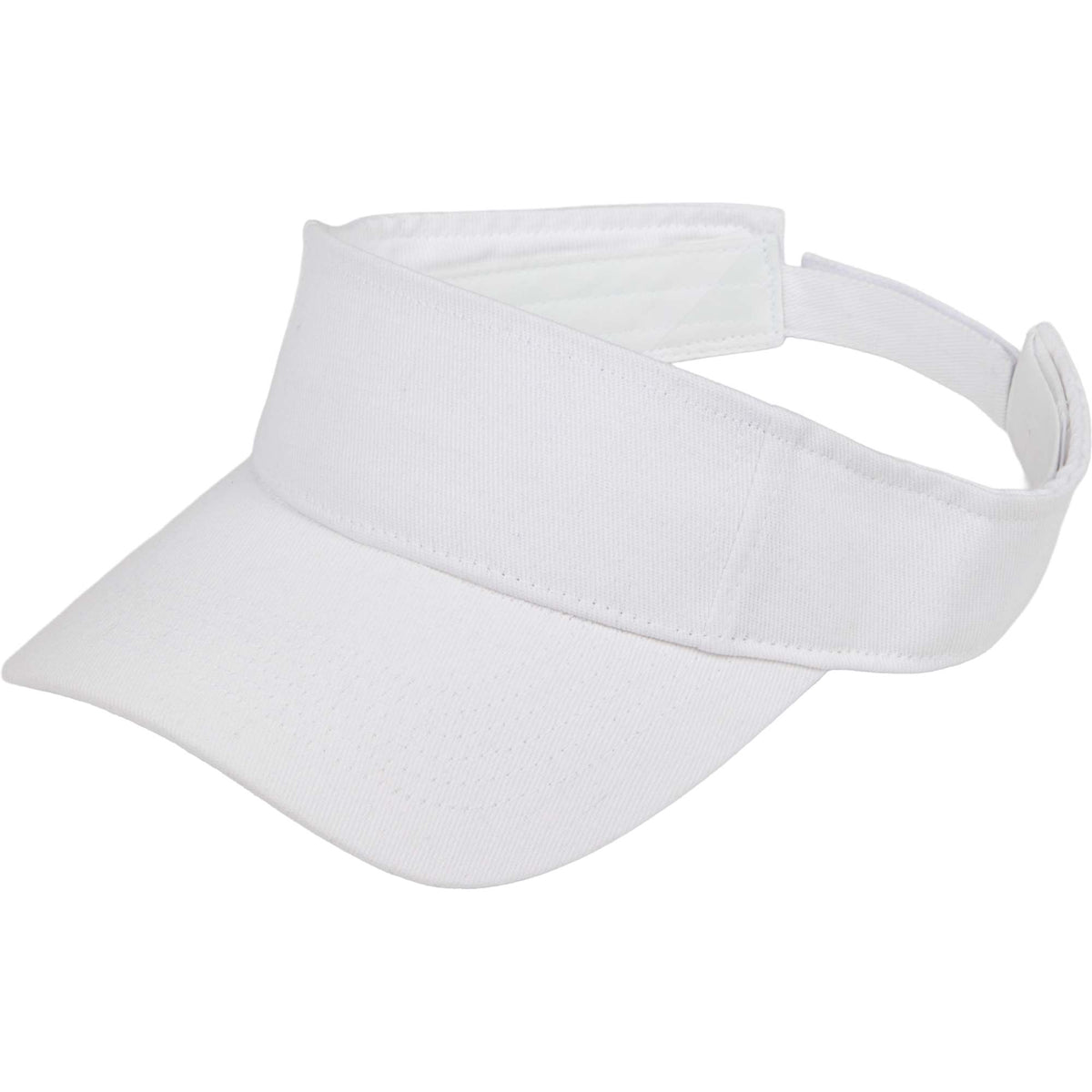 Recycled Cotton Twill Sun Visor Embroidery - White - Left Angle