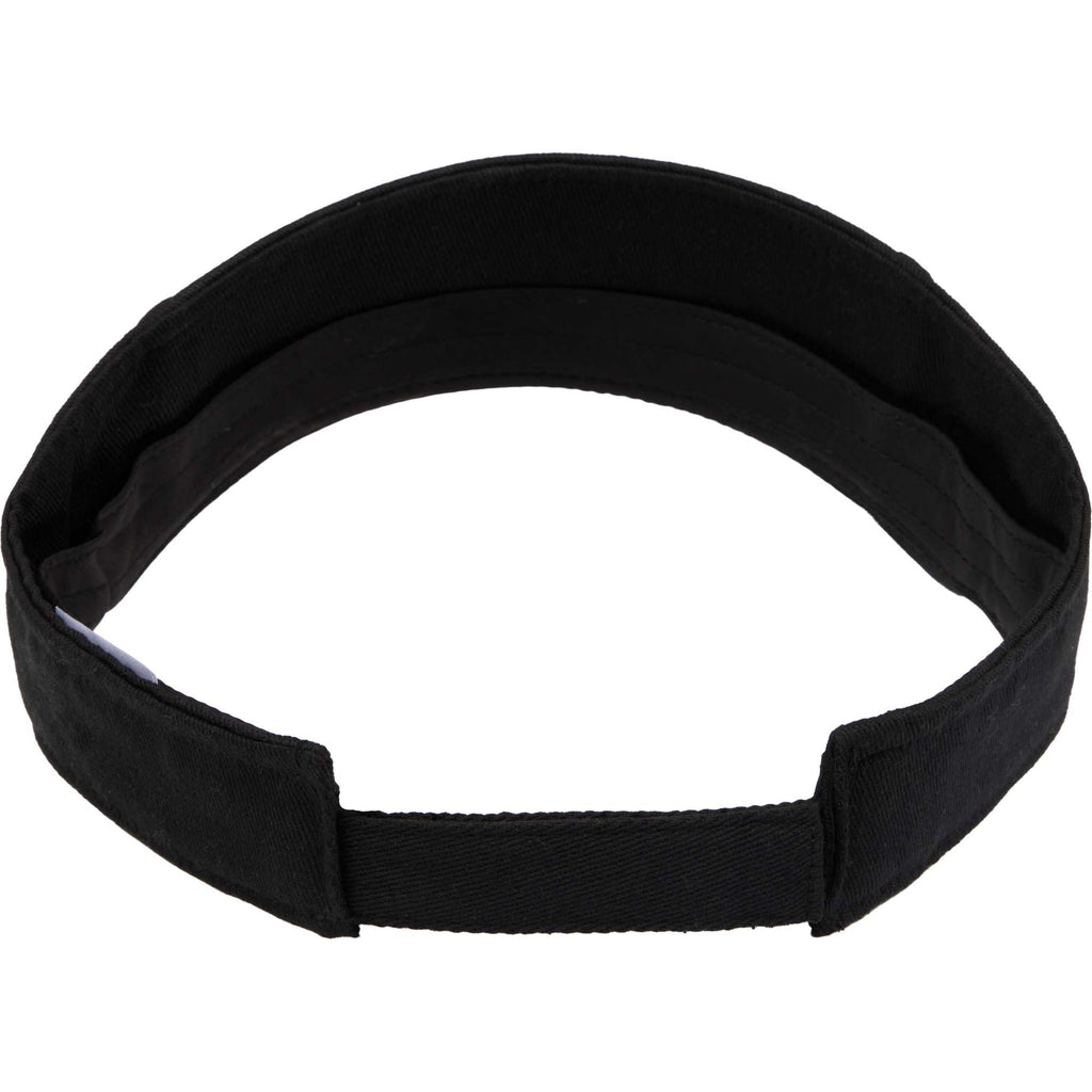 Recycled Cotton Twill Sun Visor Transfer - Black - Back
