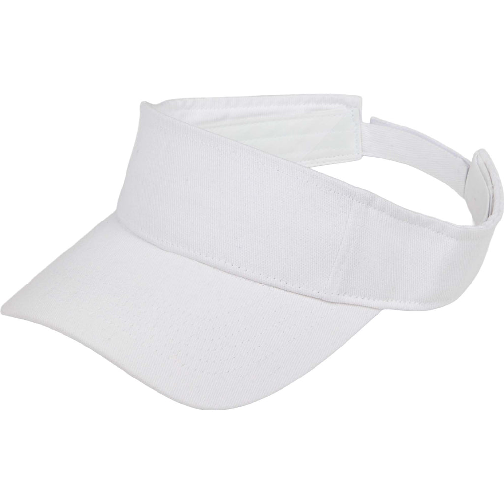 Recycled Cotton Twill Sun Visor Transfer - White - Left Angle