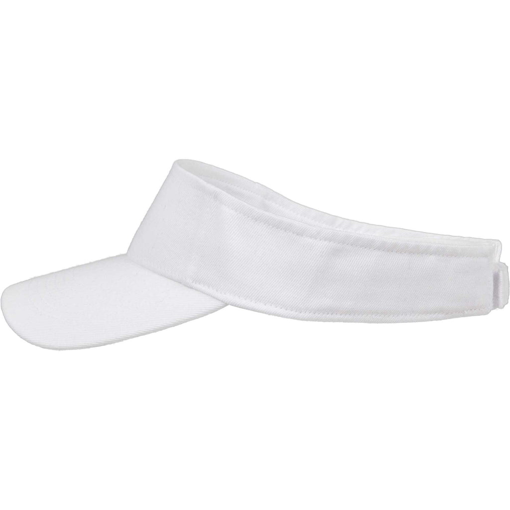 Recycled Cotton Twill Sun Visor Transfer - White - Left Side