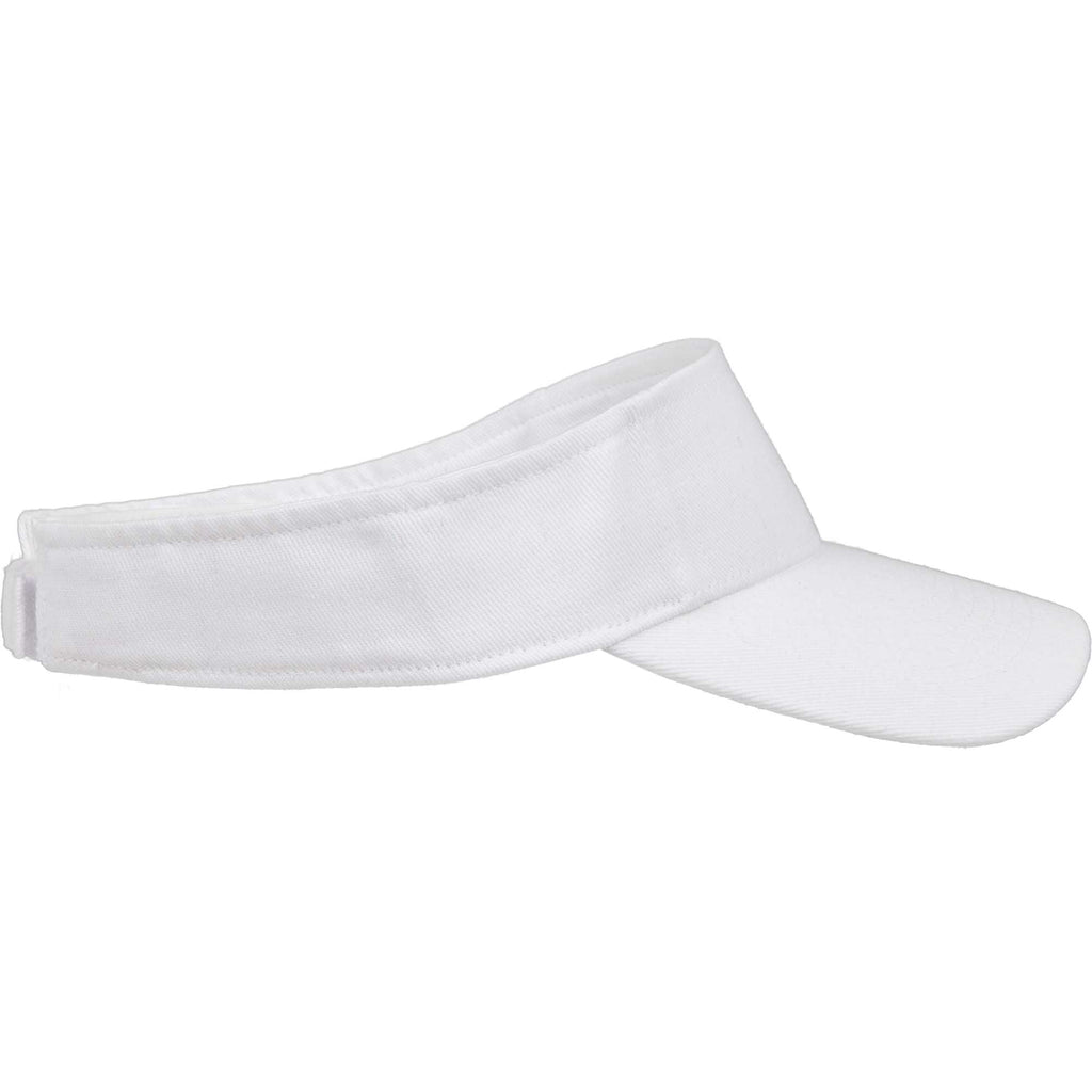 Recycled Cotton Twill Sun Visor Transfer - White - Right Side