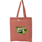 Recycled Cotton Twill Tote Bag, 5 oz Embroidery - Red - Front 2