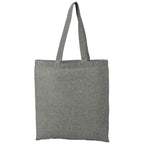 Recycled Cotton Twill Tote Bag, 5 oz Full Color - Black - Back