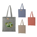 Recycled Cotton Twill Tote Bag, 5 oz Full Color - Black - Front Group