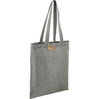 Recycled Cotton Twill Tote Bag, 5 oz Full Color - Black - Right Angle
