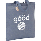 Recycled Cotton Twill Tote Bag, 5 oz Full Color - Blue - Photo