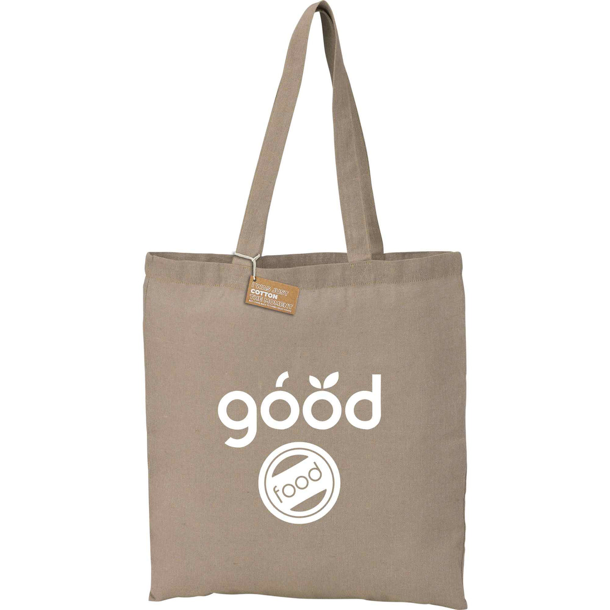 Recycled Cotton Twill Tote Bag, 5 oz - Natural - Front