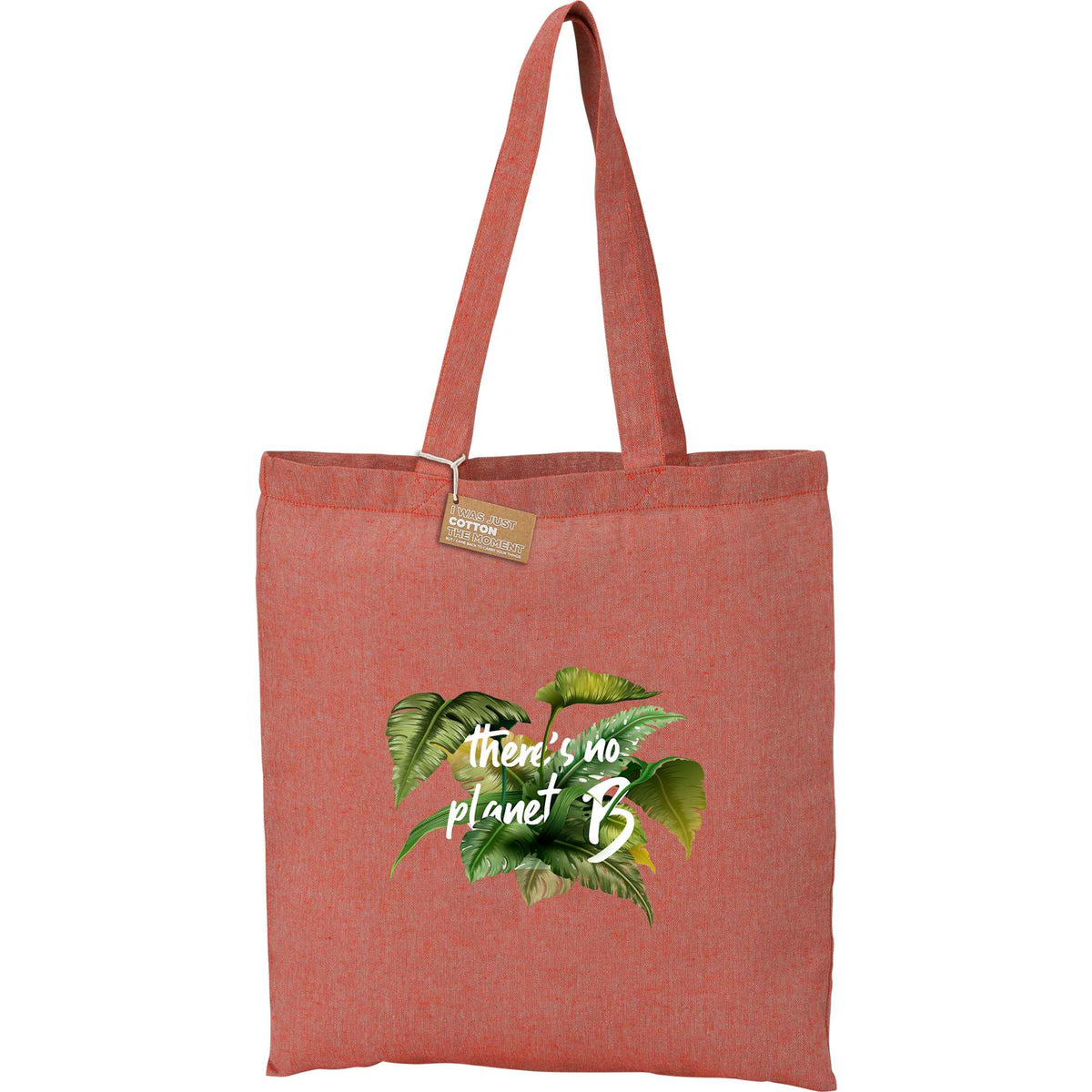 Recycled Cotton Twill Tote Bag, 5 oz - Red - Front 2