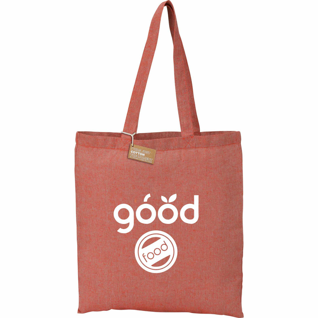 Recycled Cotton Twill Tote Bag, 5 oz - Red - Front