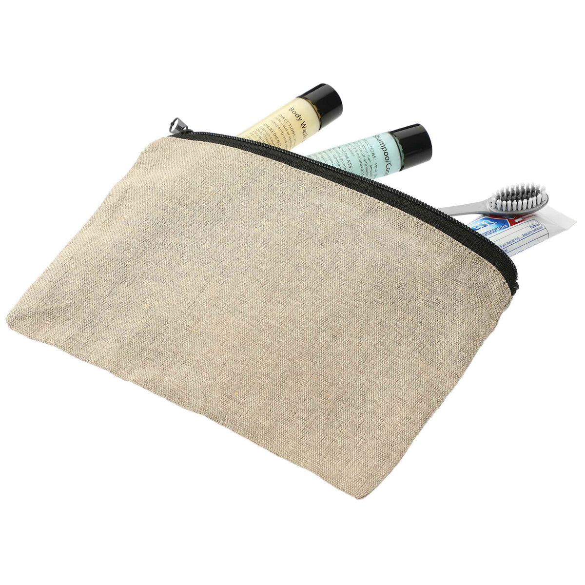 Recycled Cotton Twill Zip Pouch, 5 oz - Natural - Photo 3