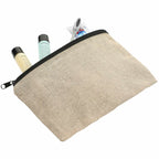 Recycled Cotton Twill Zip Pouch, 5 oz - Natural - Right Angle 4