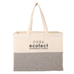 Recycled Cotton Utility Tote, 10 oz Embroidery - Natural/Gray - Front