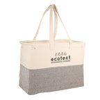 Recycled Cotton Utility Tote, 10 oz Embroidery - Natural/Gray - Right Angle