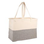 Recycled Cotton Utility Tote, 10 oz Transfer - Natural/Gray - Right Angle 3