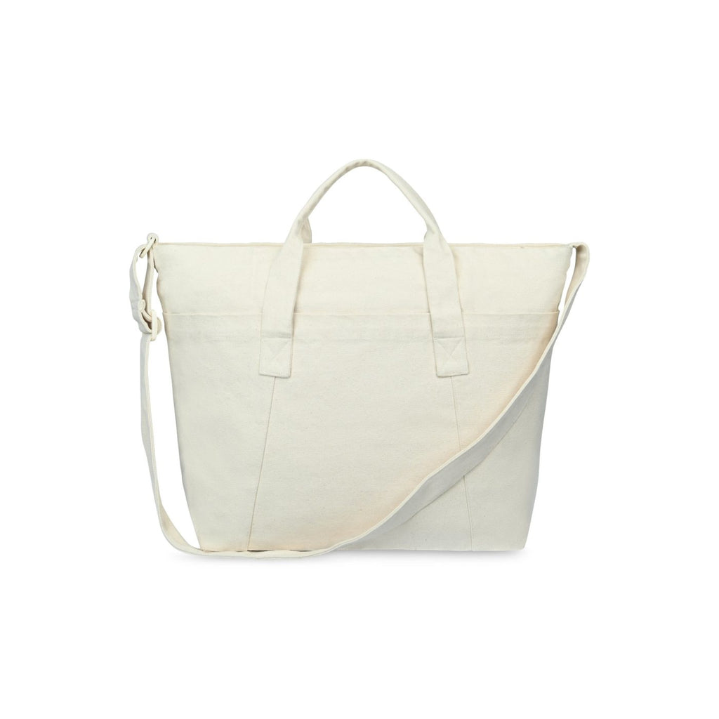 Recycled Cotton Utility Weekender Tote with Six Pockets - Natural - View 2